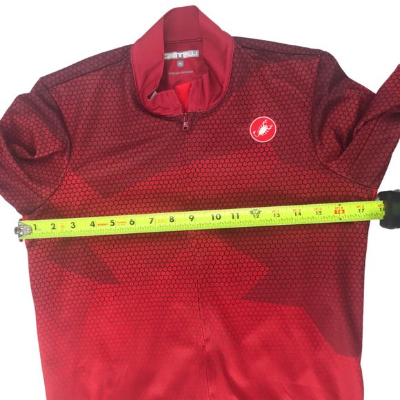 CASTELLI Women's M Cycling Jersey Red Black.  Full Zipper in Front Short Sleeve - Picture 7 of 11